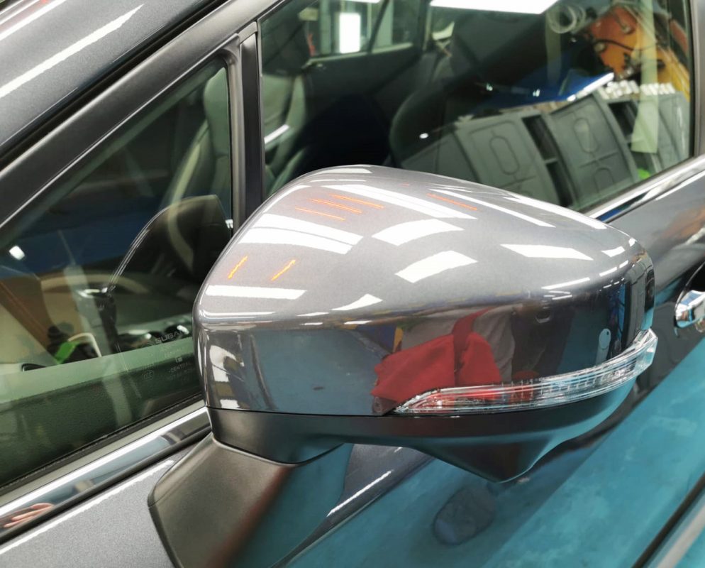 Side panel of the Subaru XV with the ceramic finish locked in.