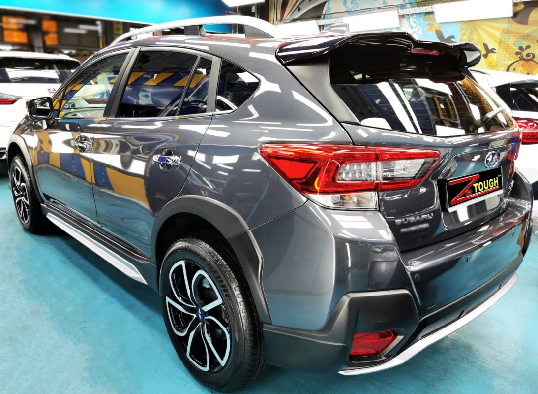 Rear quarter of the Subaru XV, glossy and protected.
