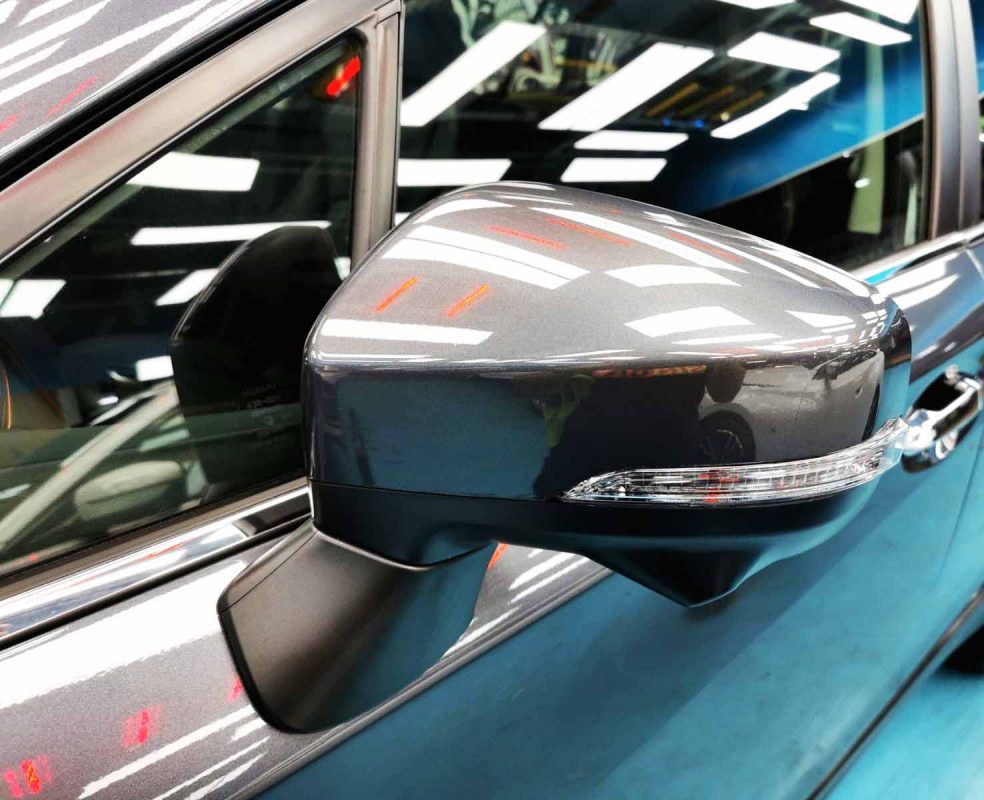 Side panel of the Subaru XV with the ceramic finish locked in.