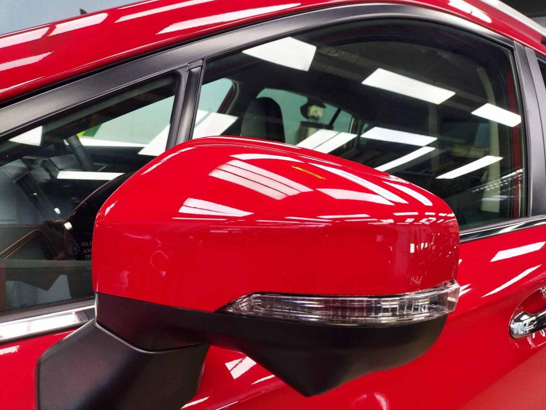 Side panel of the XV with the titanium finish locked in.