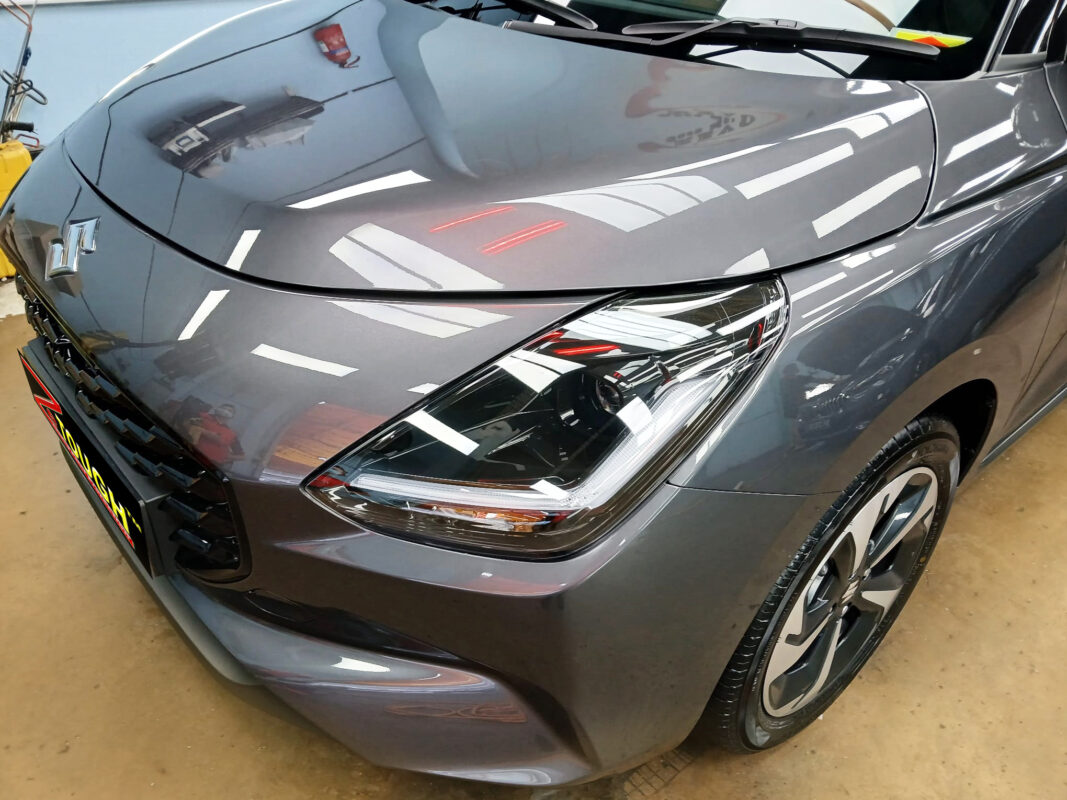 The Suzuki Swift from a side angle after the ceramic coating.