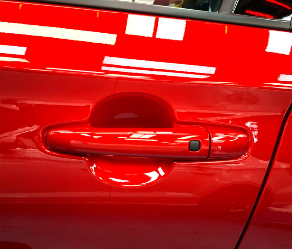 The coated paintwork of the Suzuki Swift, clean and sharp.
