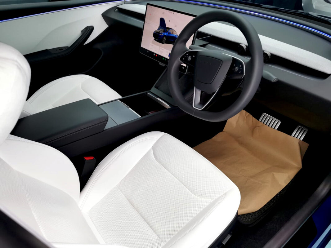 The Tesla Model 3's protected, high-gloss finish.