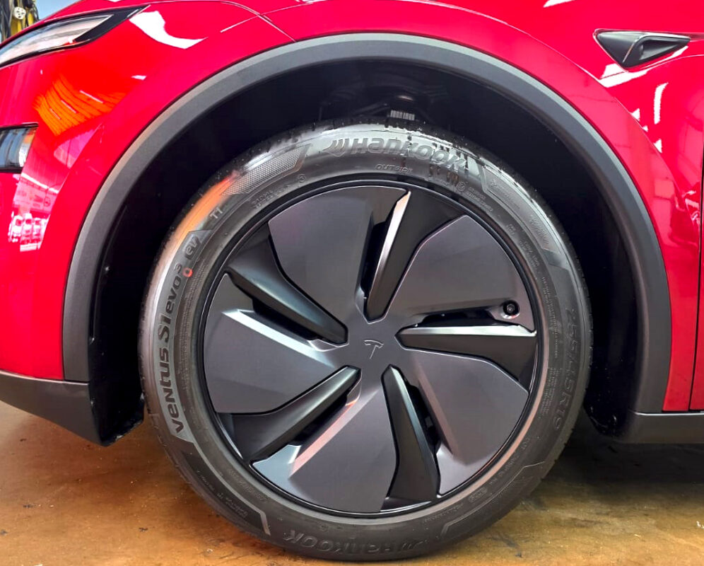 The Tesla Model Y, finished and ready for collection.