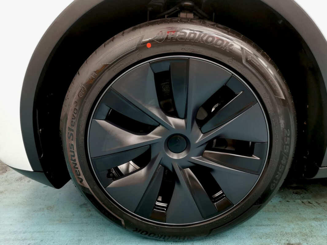 The Tesla Model Y, finished and ready for collection.