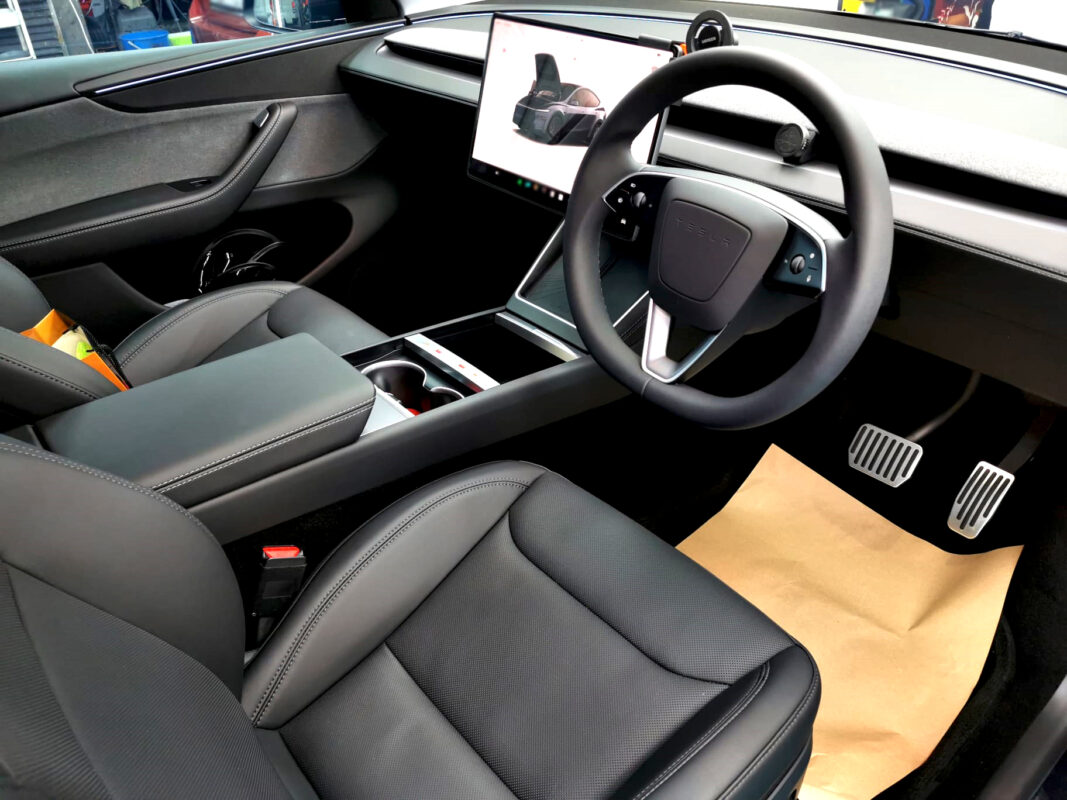 The Tesla Model Y's protected, high-gloss finish.