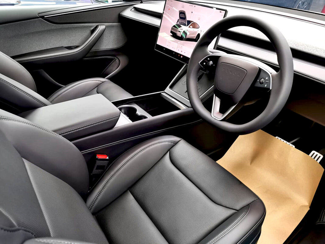 The Tesla Model Y's protected, high-gloss finish.