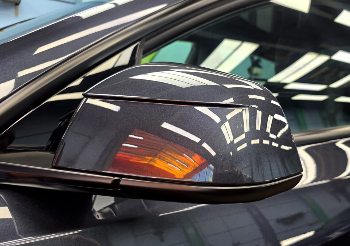The Tesla Model Y's protected, high-gloss finish.