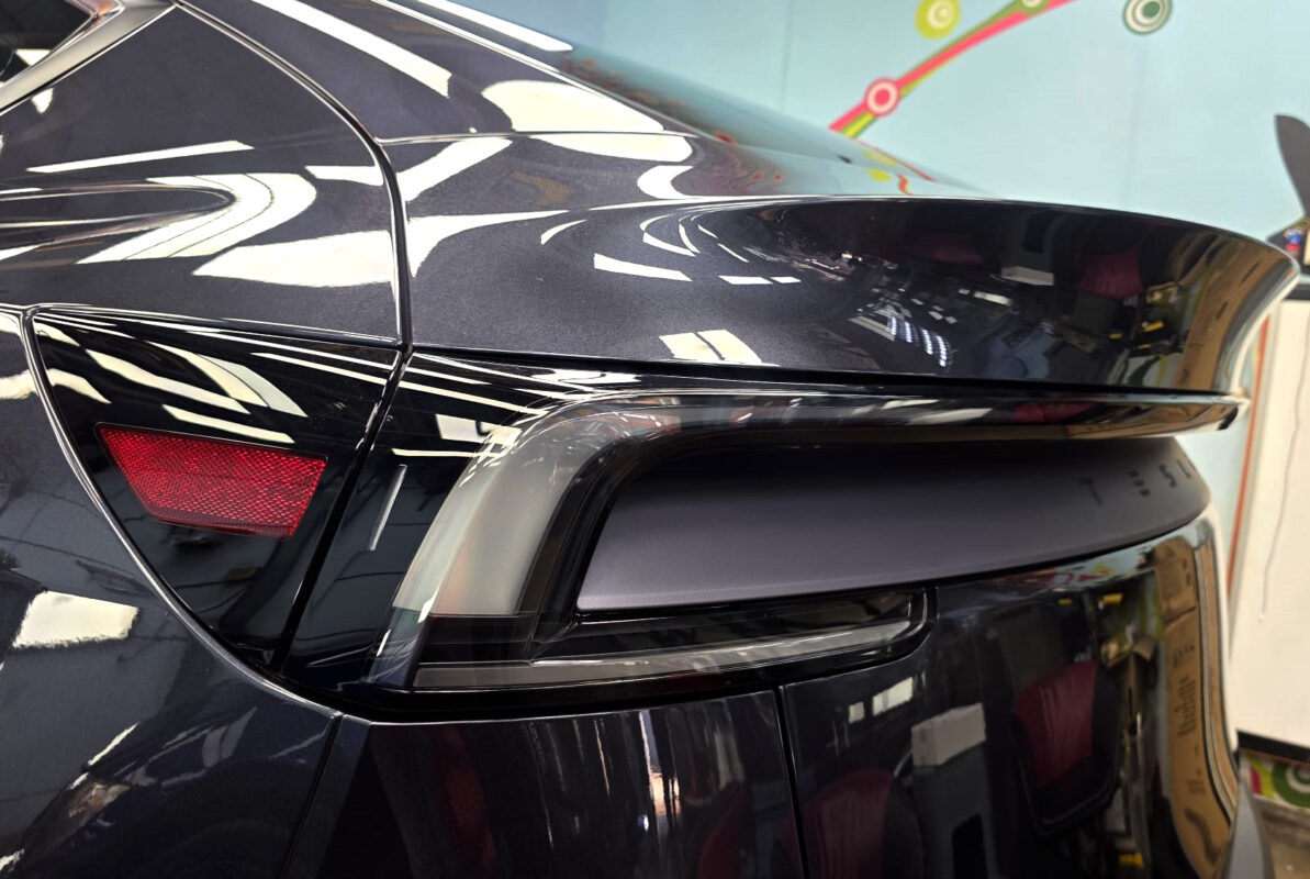 The Tesla Model Y after its ZeTough coating.