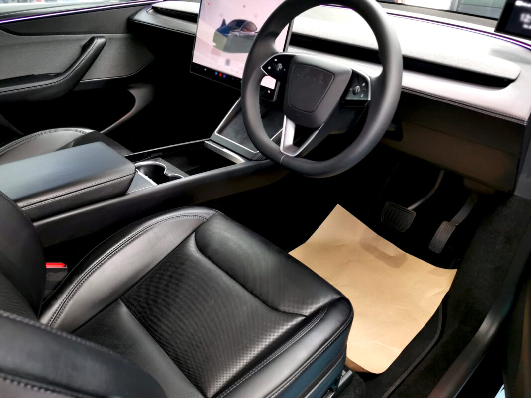The Tesla Model Y's protected, high-gloss finish.
