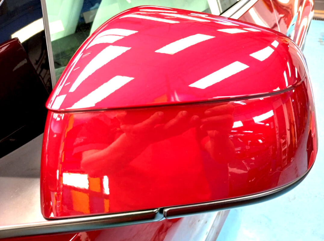 Detailed exterior of the Tesla Model Y.