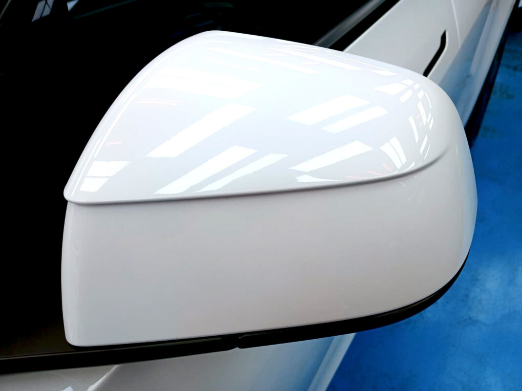 Detailed exterior of the Tesla Model Y.