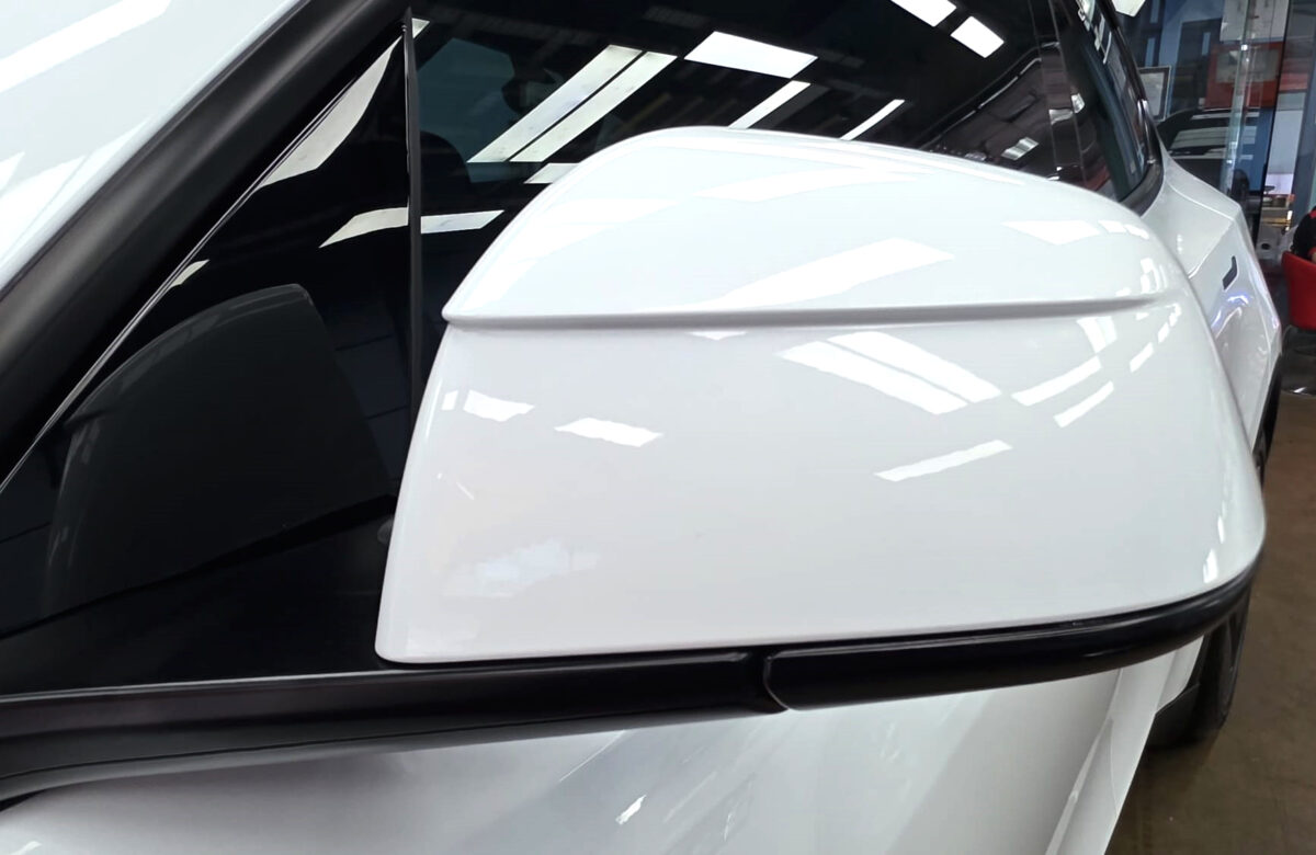 Detailed exterior of the Tesla Model Y.