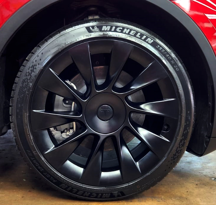 The Tesla Model Y, finished and ready for collection.