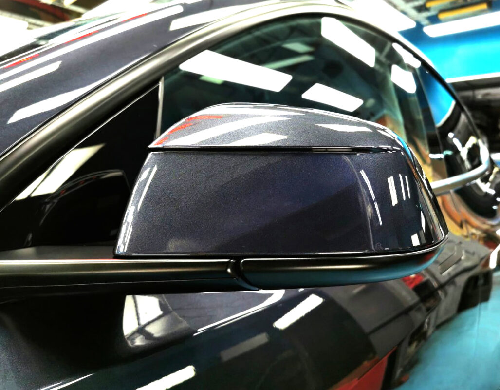 Detailed exterior of the Tesla Model Y.