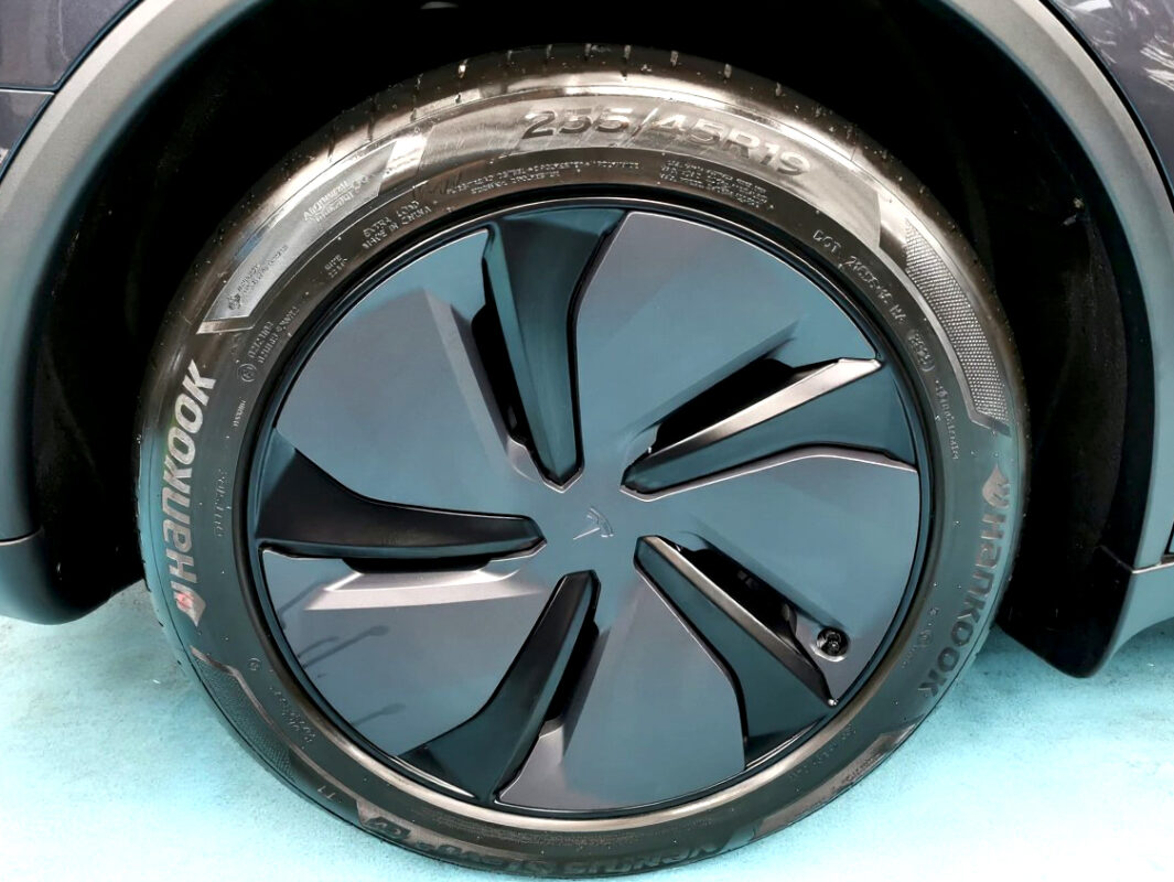 The Tesla Model Y with its fresh, coated finish.