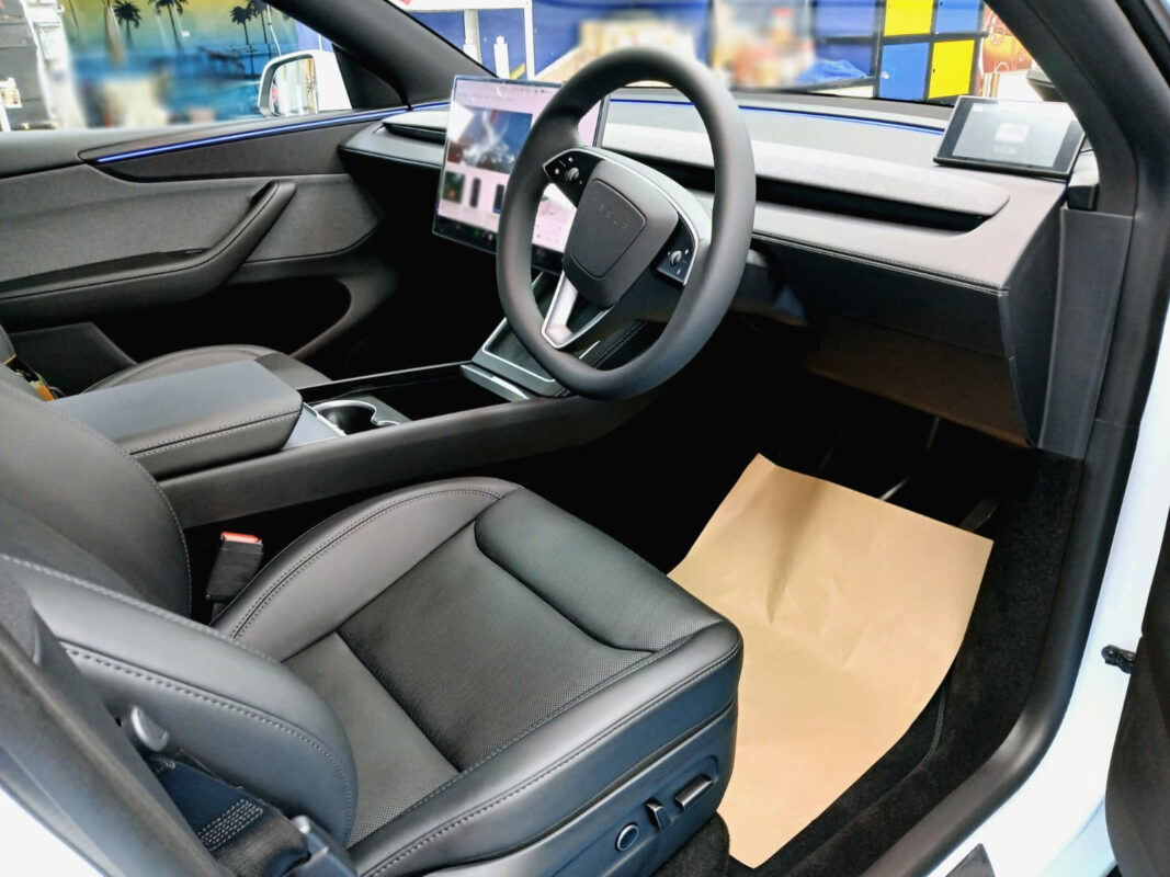 The Tesla Model Y's protected, high-gloss finish.