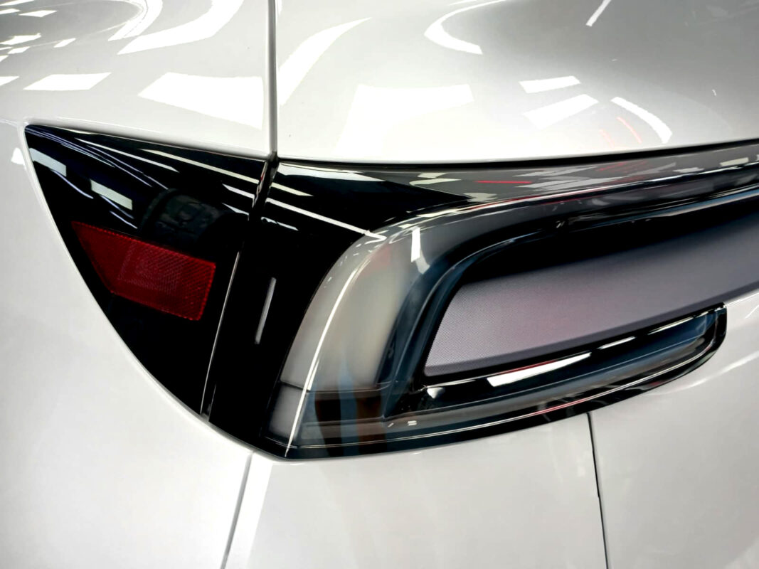 The finished Tesla Model Y, glossy and protected.