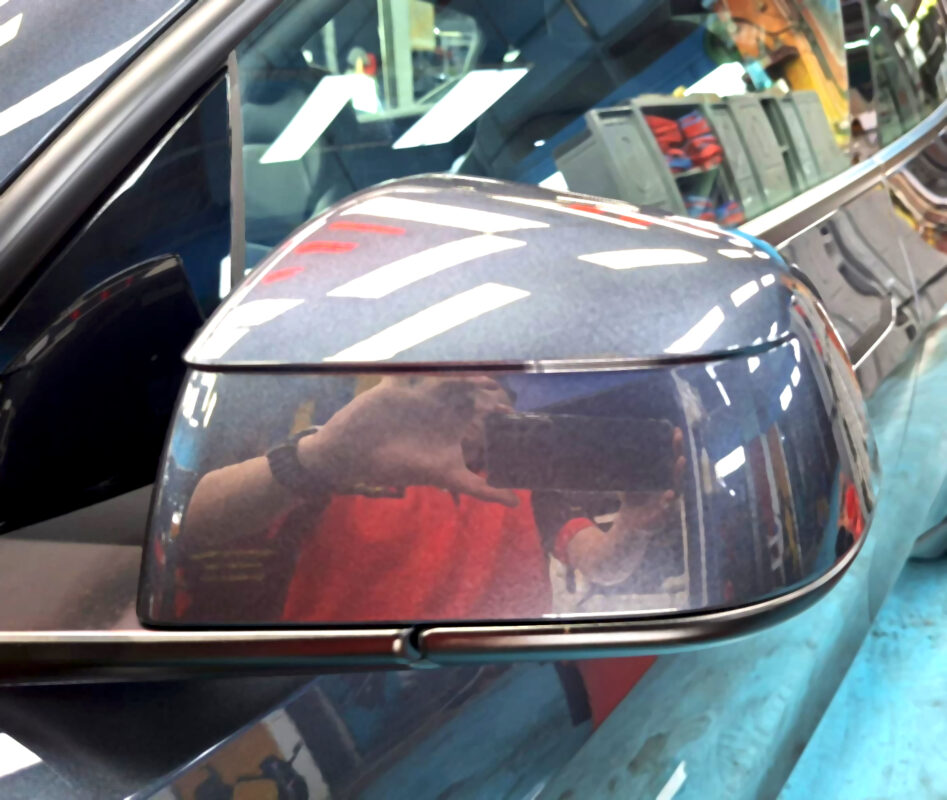 Detailed exterior of the Tesla Model Y.