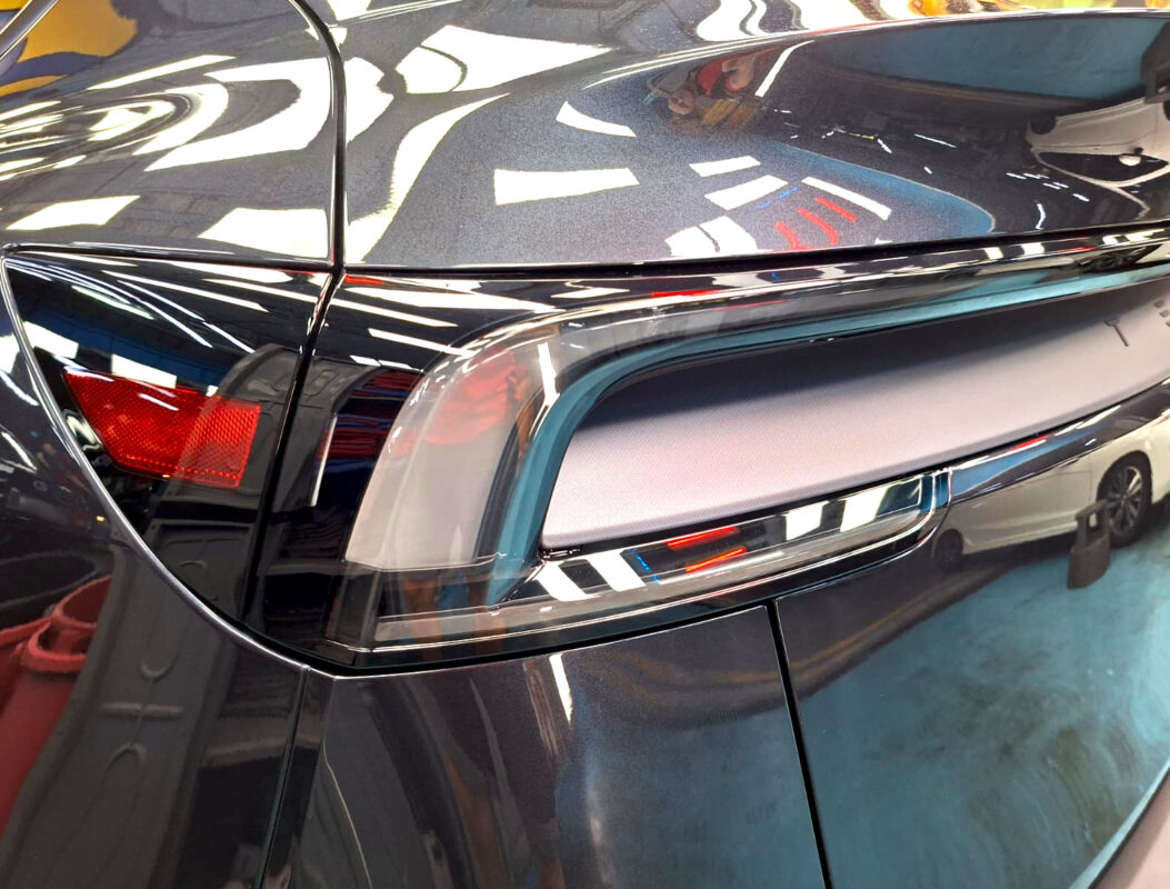 The finished Tesla Model Y, glossy and protected.