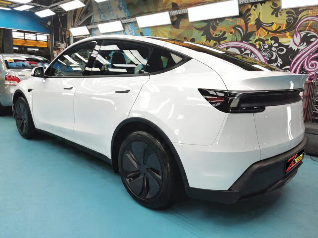 The Tesla Model Y after its ZeTough coating.