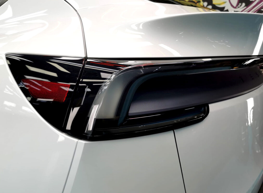 The finished Tesla Model Y, glossy and protected.