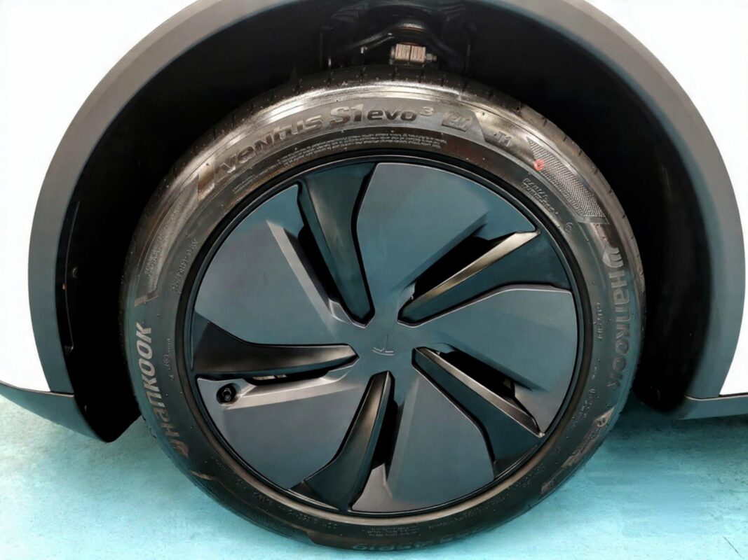 The Tesla Model Y with its fresh, coated finish.