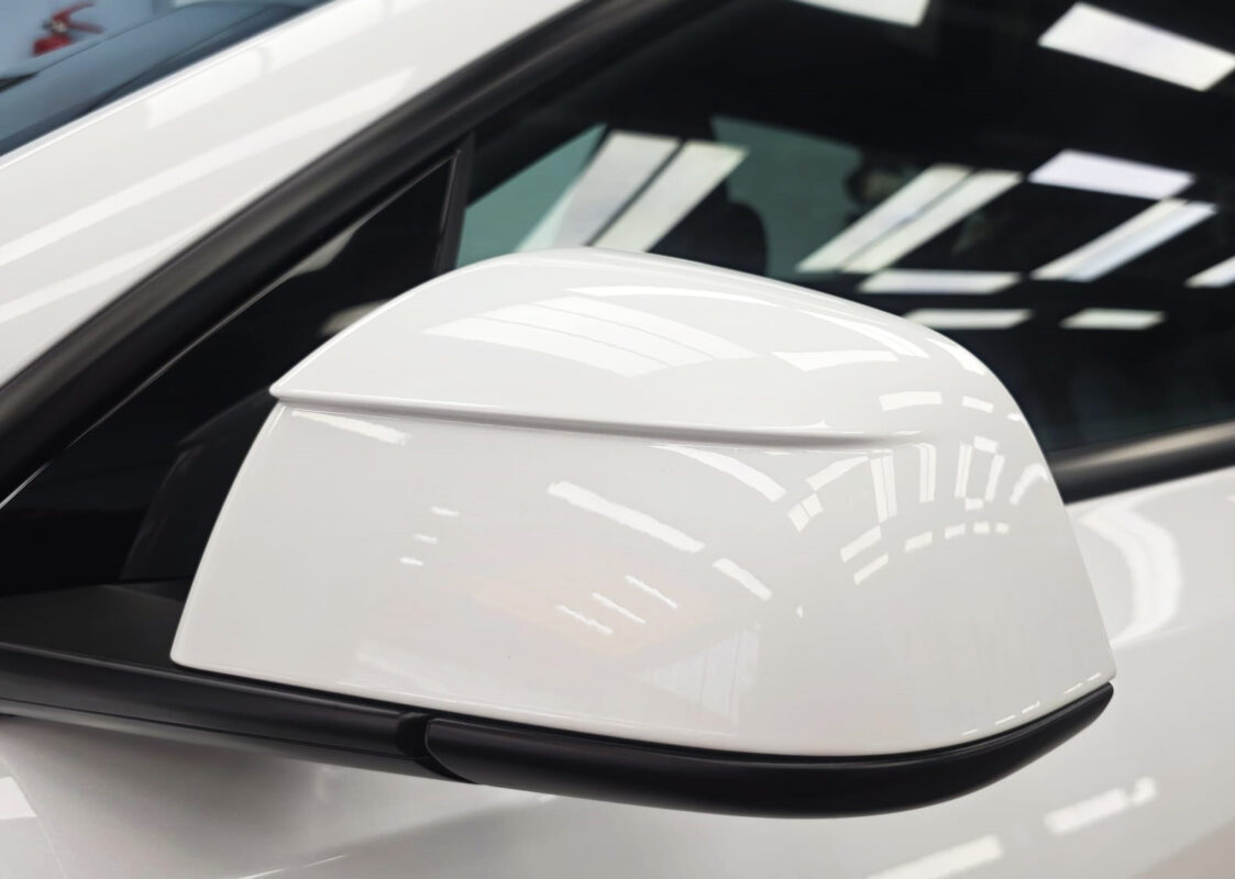 Detailed exterior of the Tesla Model Y.