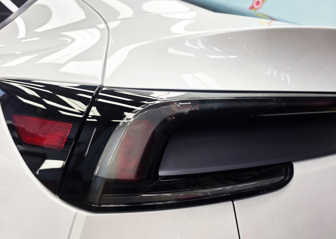 The finished Tesla Model Y, glossy and protected.