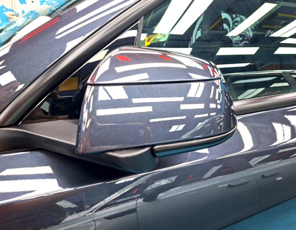 Detailed exterior of the Tesla Model Y.
