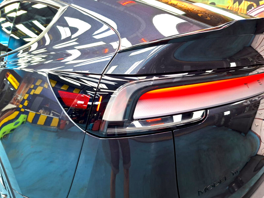 The Tesla Model Y after its ZeTough coating.