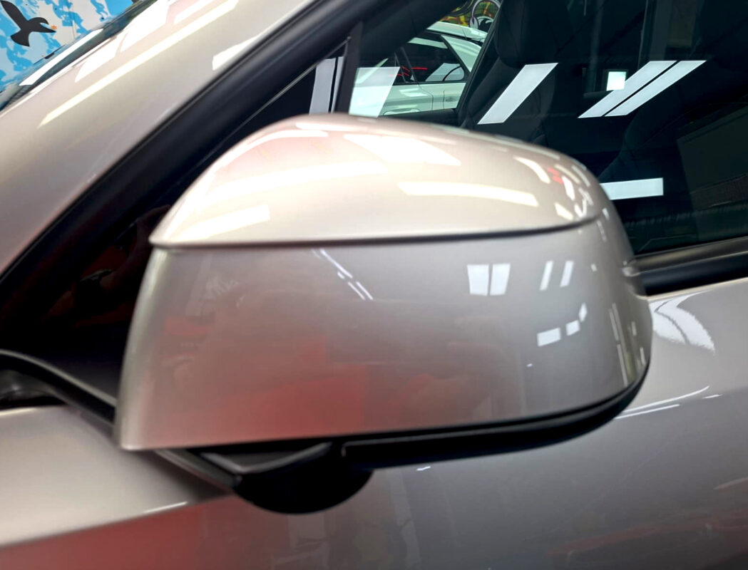 Detailed exterior of the Tesla Model YL.