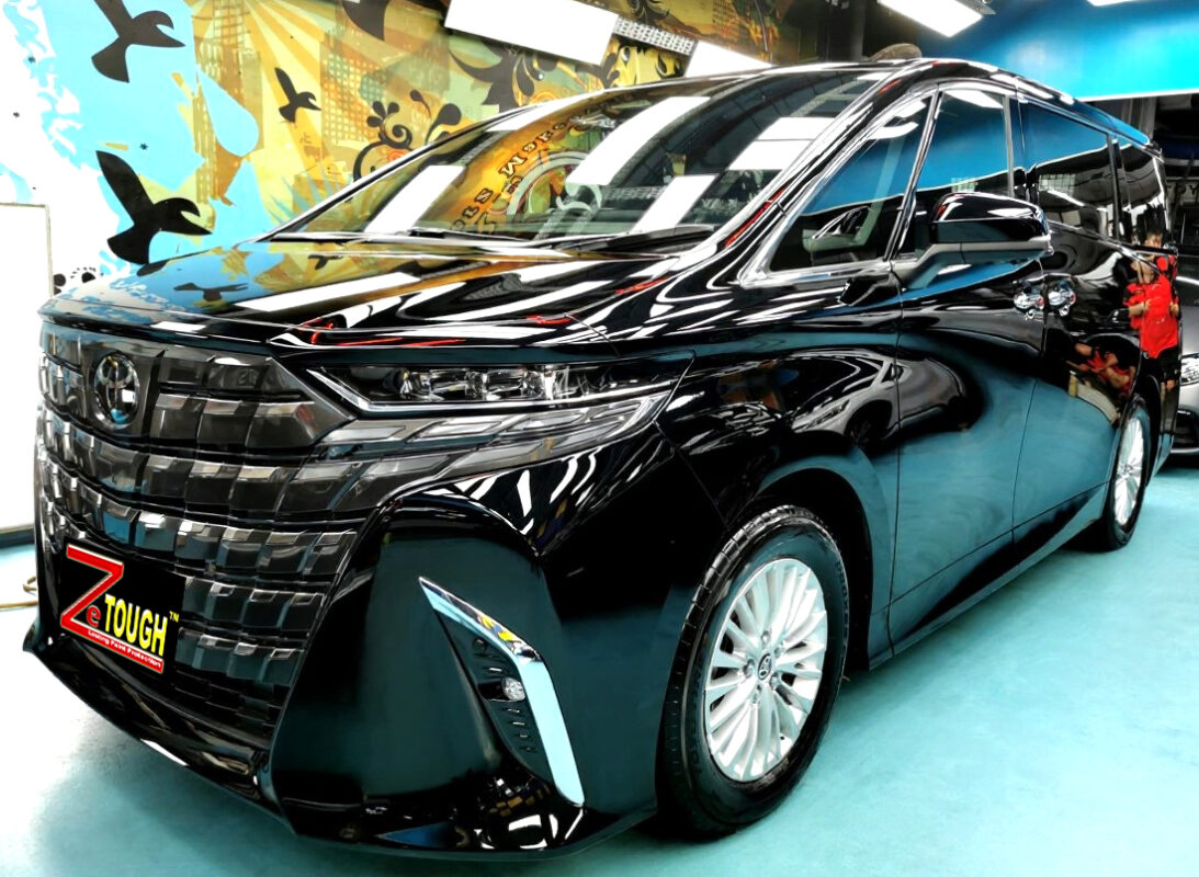 Toyota Alphard, glossy after its ZeTough Ceramic coating.