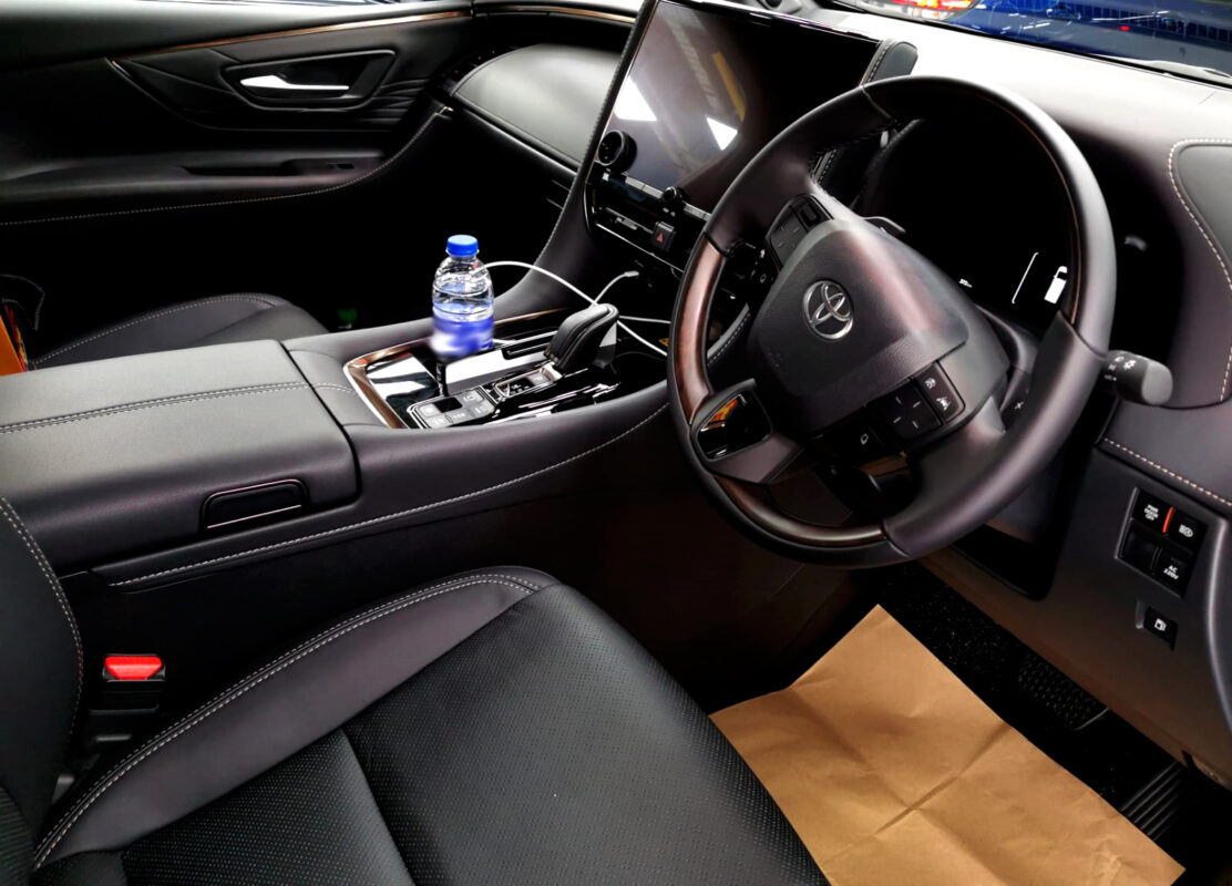 The Toyota Alphard's protected, high-gloss finish.