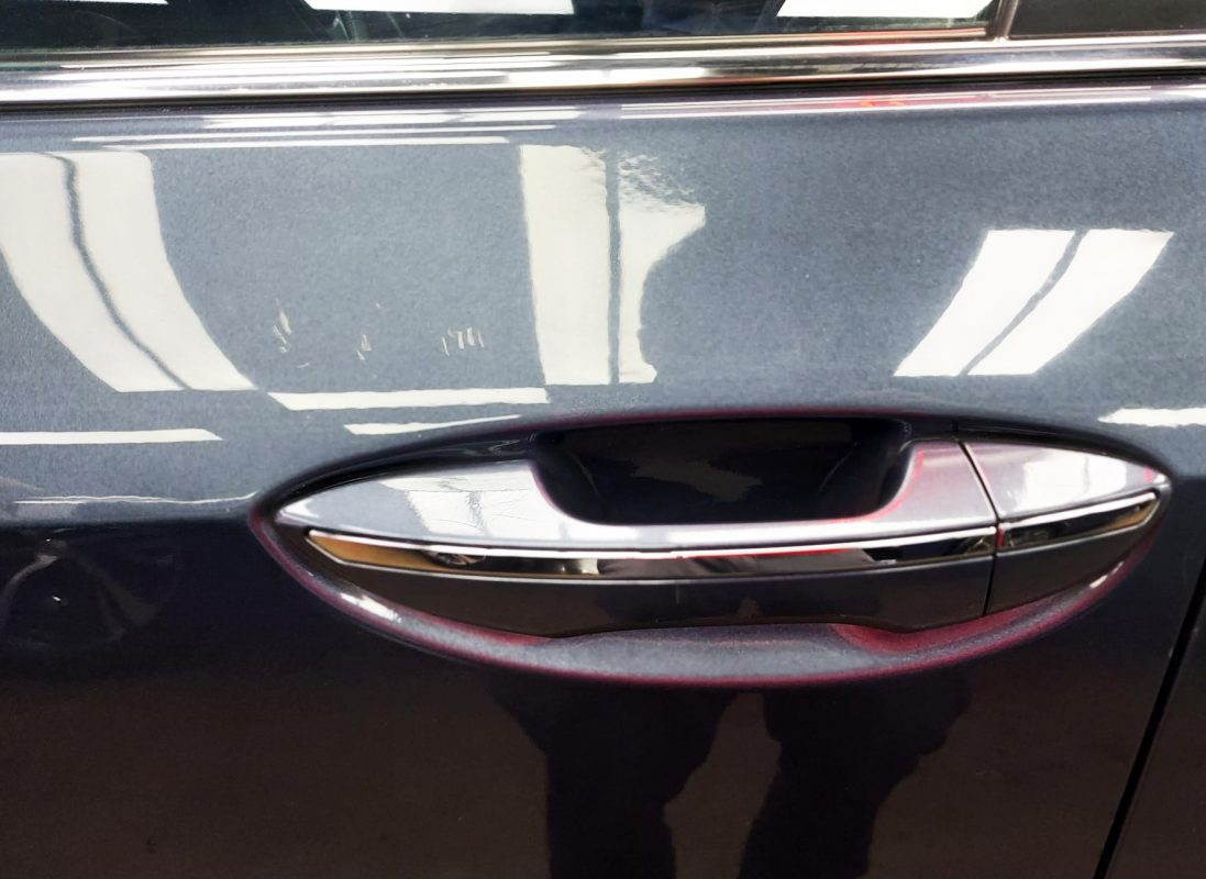 Front three-quarter view of the Toyota Altis after coating.