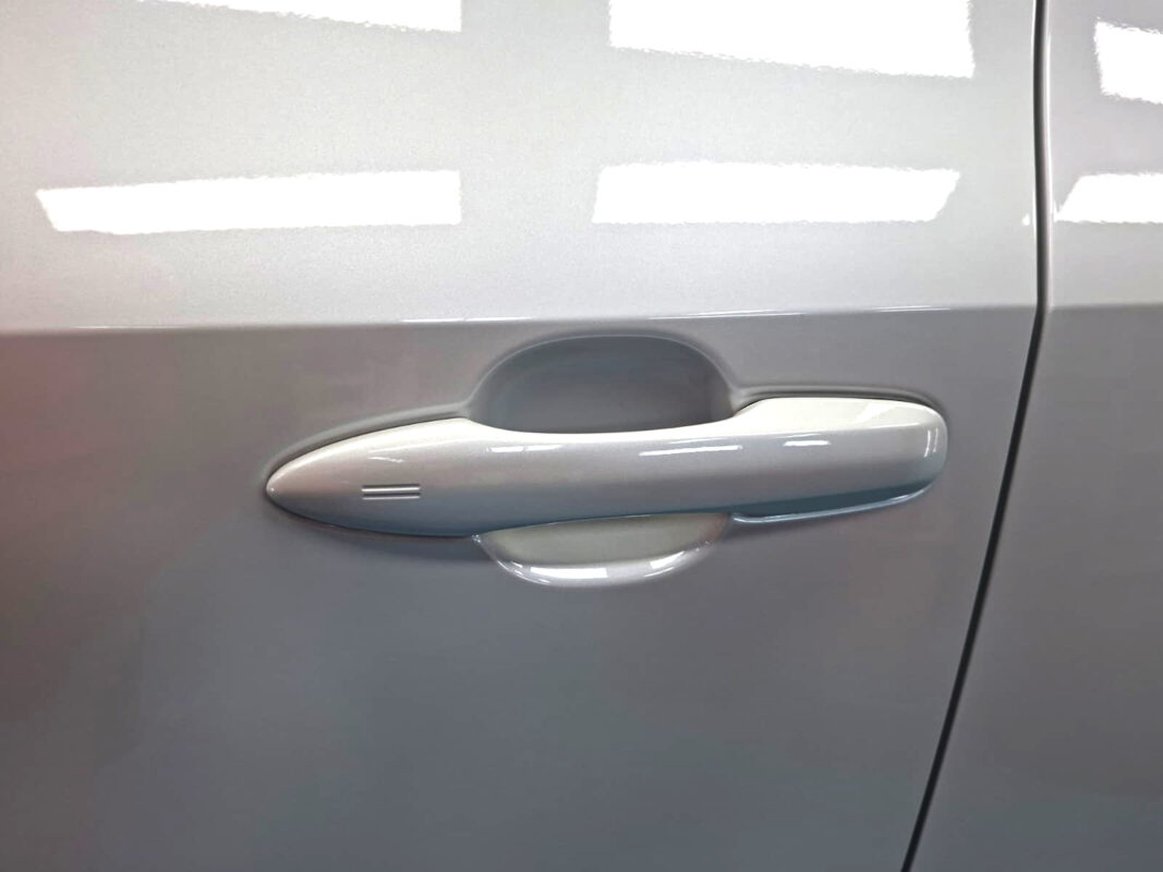 The coated paintwork of the Toyota bZ4X, clean and sharp.