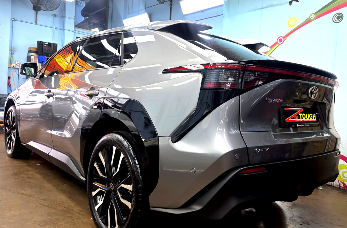 The Toyota bZ4X after its ZeTough coating.