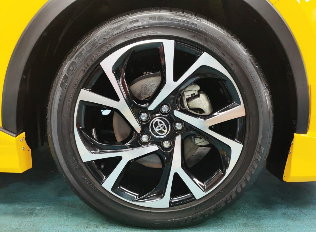 The Toyota C-HR Hybrid, finished and ready for collection.