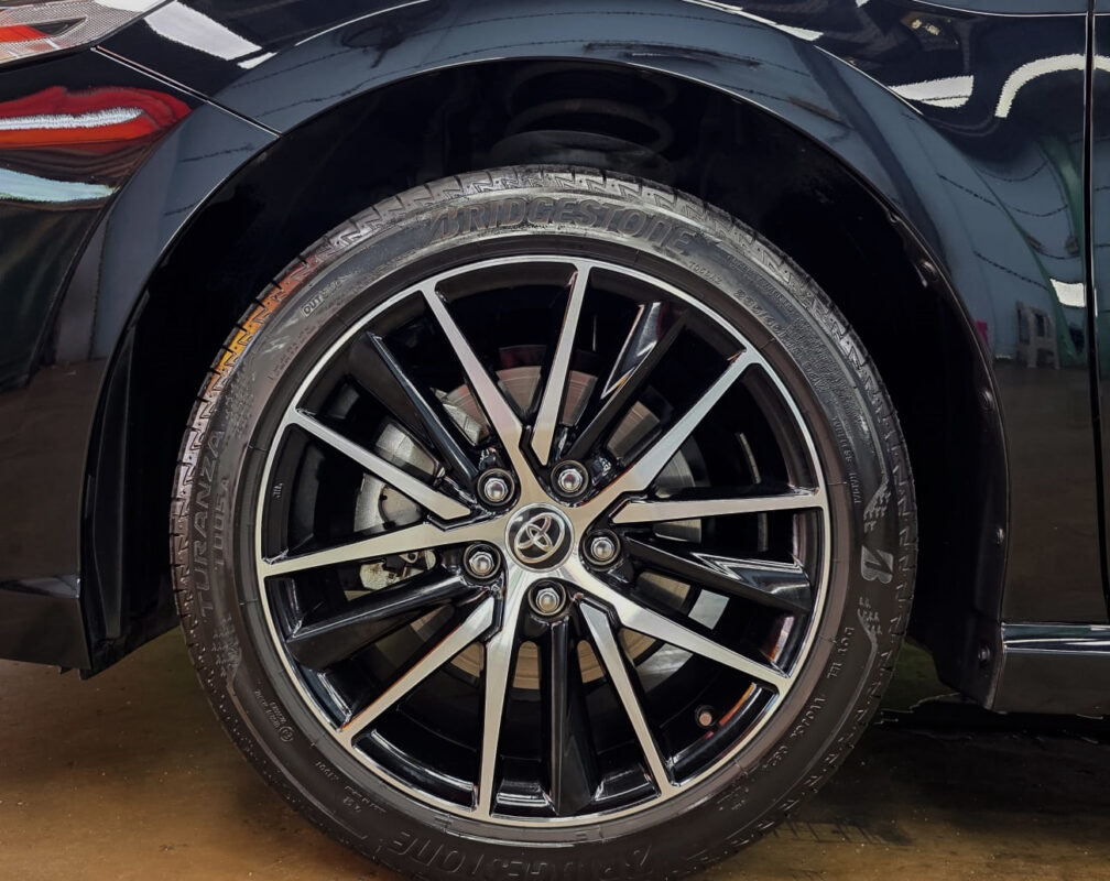 The Toyota Camry with its fresh, coated finish.