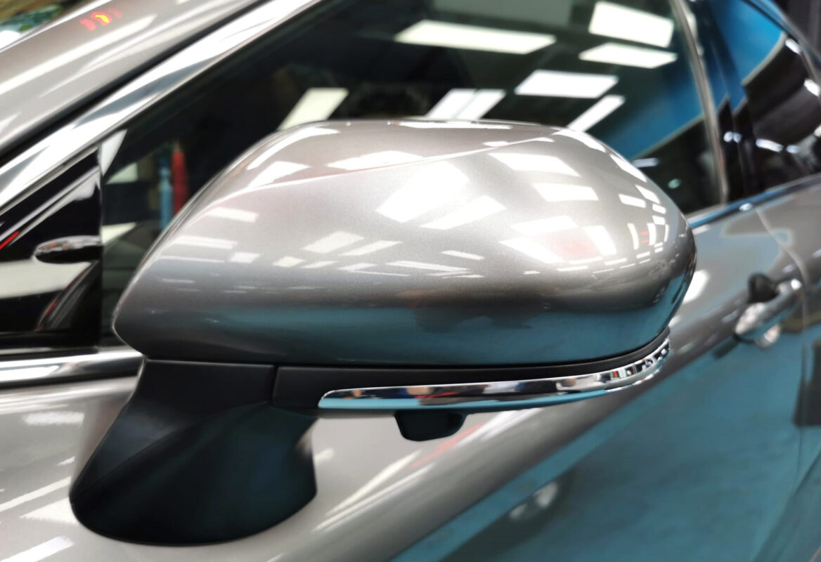 Side panel of the Toyota Camry with the ceramic finish locked in.