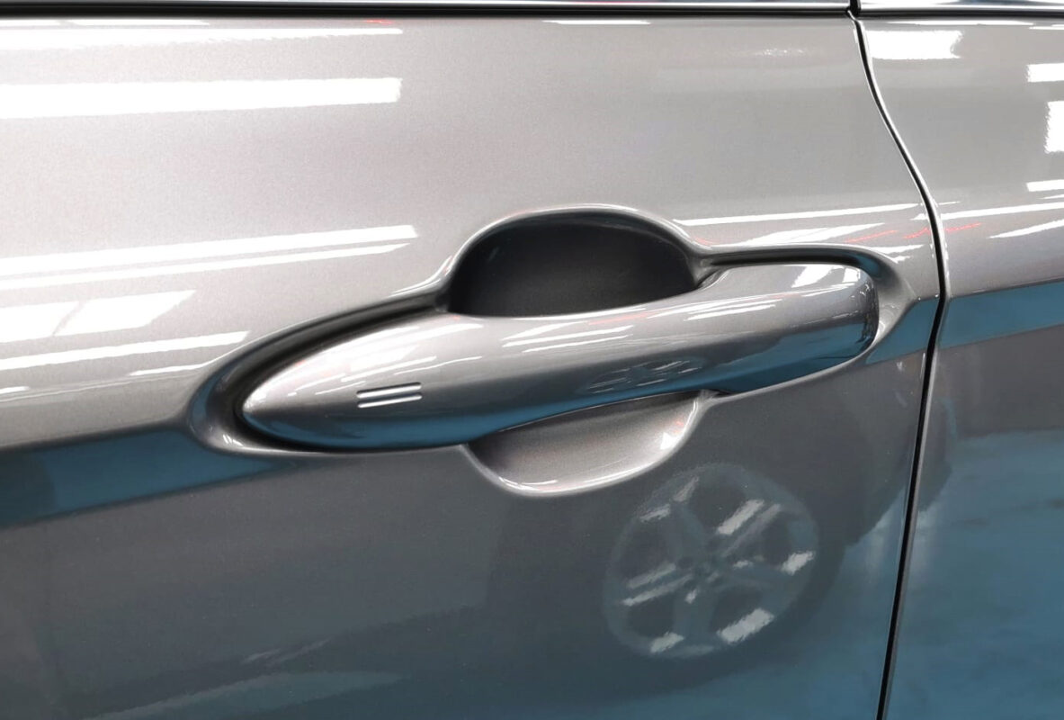 Front three-quarter view of the Toyota Camry after coating.