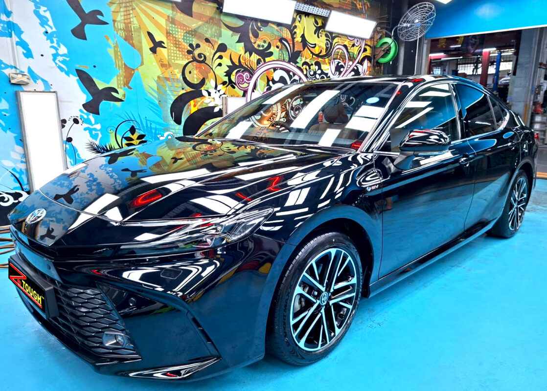 Toyota Camry, glossy after its ZeTough Ceramic coating.