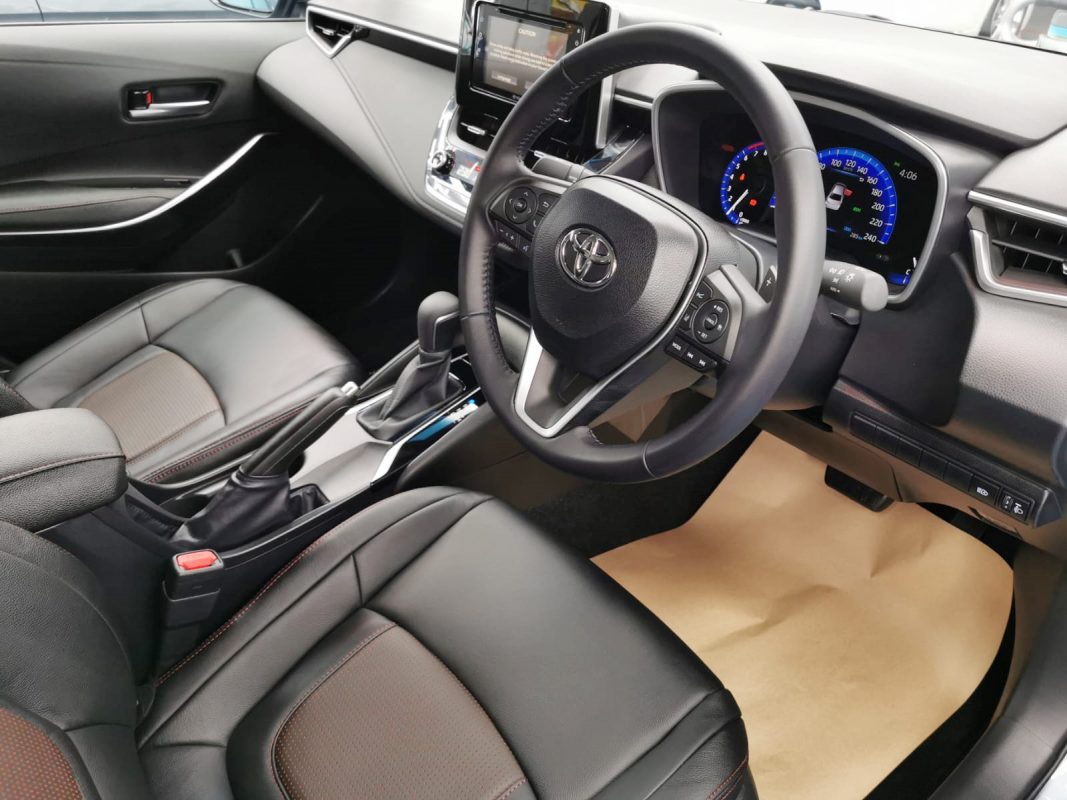 The Toyota Corolla Altis Elegance parked in the workshop, freshly coated.