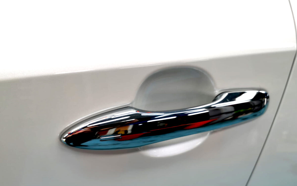 Side panel of the Toyota Corolla Altis with the titanium finish locked in.