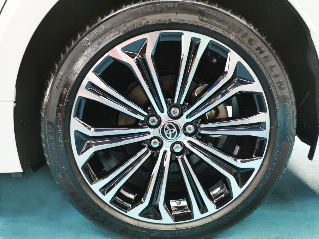 The Toyota Corolla Altis, finished and ready for collection.
