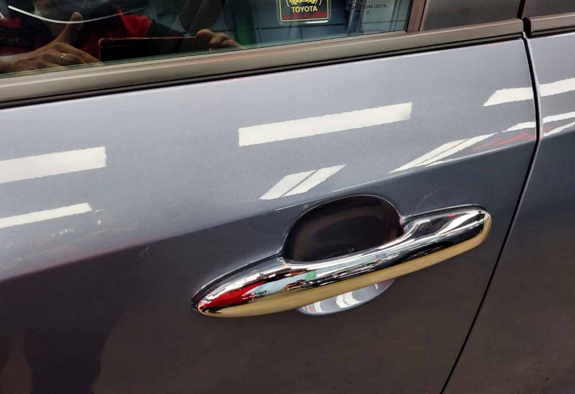 Side panel of the Corolla Altis with the ceramic finish locked in.
