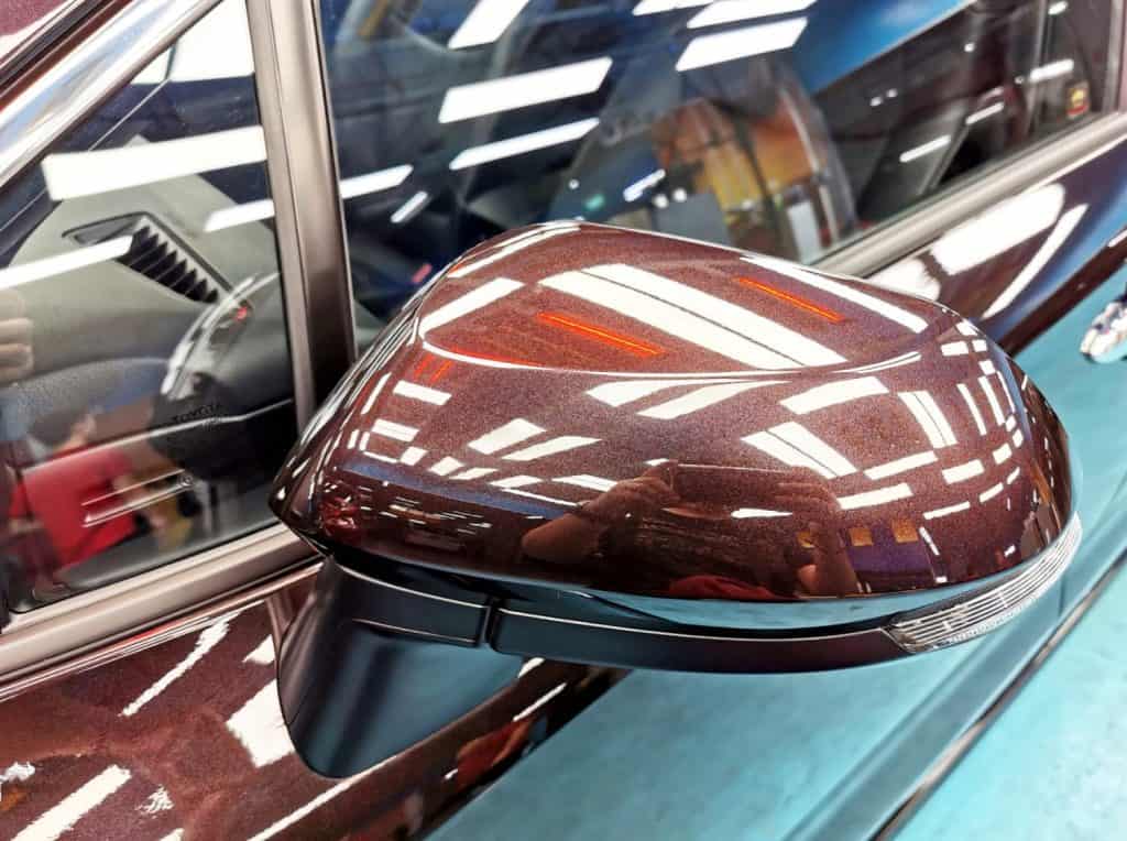 Side panel of the Toyota Corolla Altis with the titanium finish locked in.