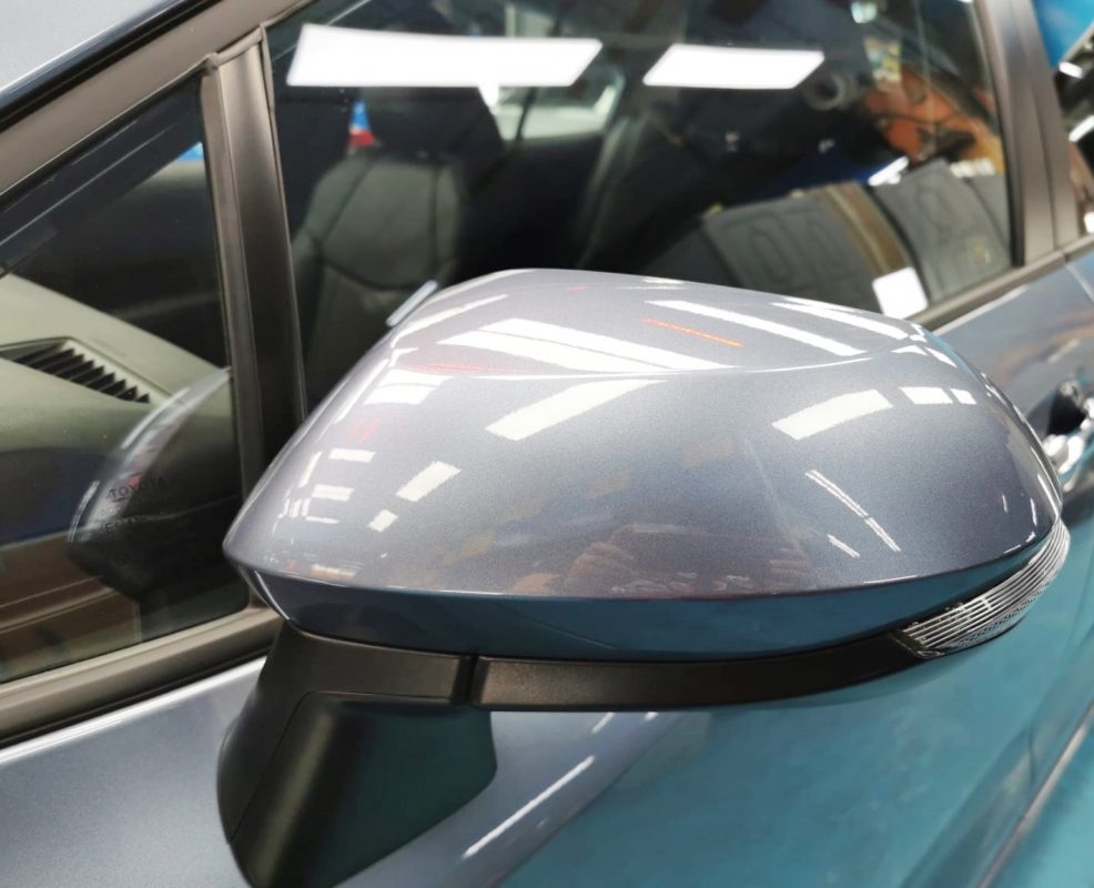 Side panel of the Toyota Corolla with the ceramic finish locked in.