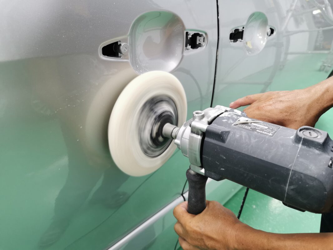 Detail of a panel on the Estima after polishing, finish coming through clearly.