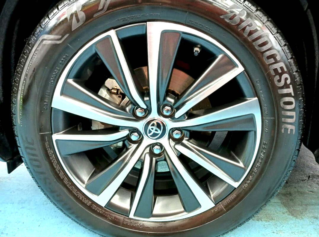 The Toyota Harrier with its fresh, coated finish.
